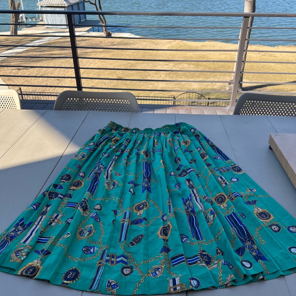 Alfred Dunner Teal and Blue A-Line Skirt